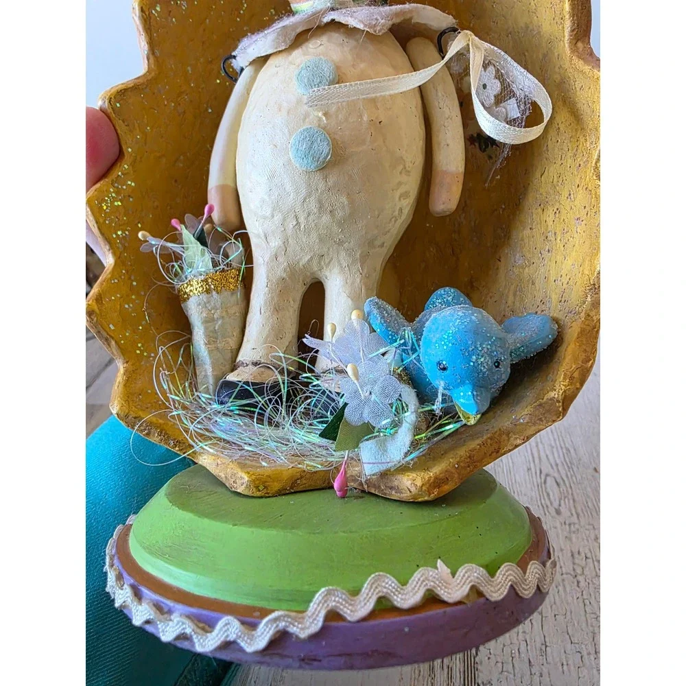 larkspur silvestri tweedle beau Easter egg bird glitter statue figurine spring‎